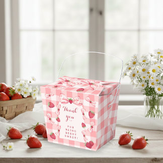 Caja Para Regalos Cumpleaños de Fresa Primer Cumpleaños Cuadrados co
