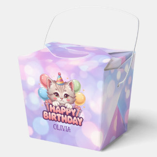 Caja Para Regalos Cumpleaños de Gato Personalizado para Fiesta de Ni