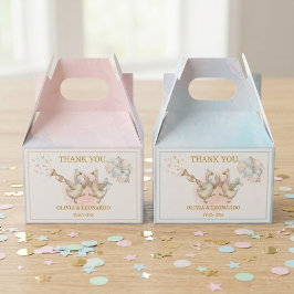 Caja Para Regalos Cumpleaños de gemelos niño y niña Dos Gansos Tonto