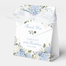 Cumpleaños de Hortensia Azul Floral Agradecimiento
