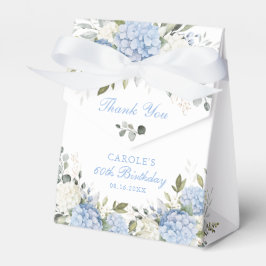 Caja Para Regalos Cumpleaños de Hortensia Azul Floral Agradecimiento