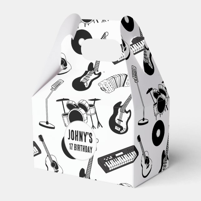 Caja Para Regalos Cumpleaños de instrumentos de música (Front Side)
