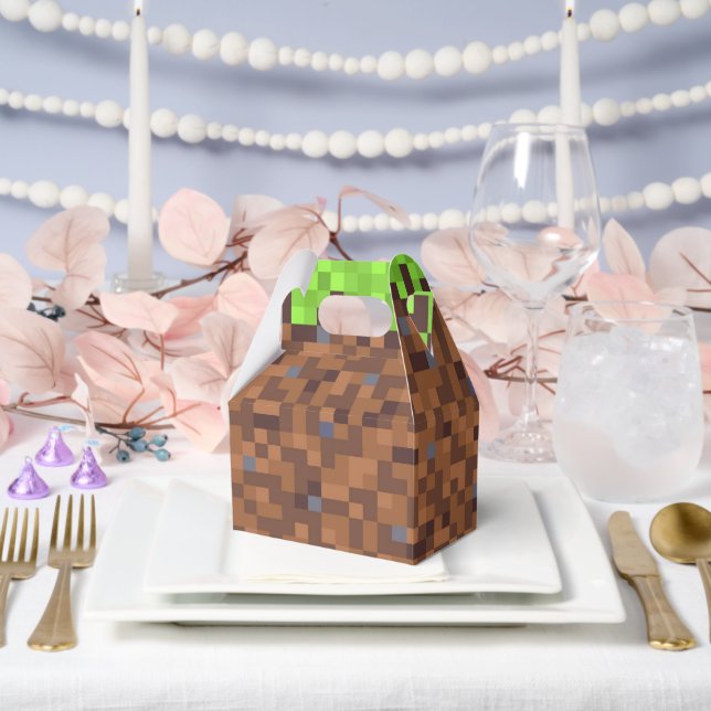 Caja Para Regalos Cumpleaños de jugador de césped pixelado (Boda)