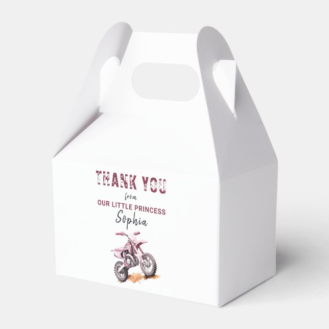 Caja Para Regalos Cumpleaños de la bicicleta sucia de moto rosa edit (Front Side)