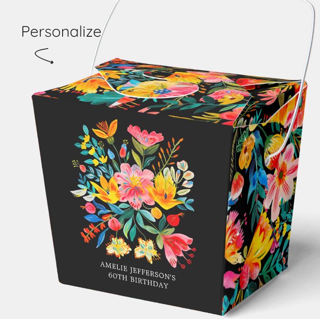 Caja Para Regalos Cumpleaños de la Fiesta Floral Brillante Mexicana  (Subido por el creador)