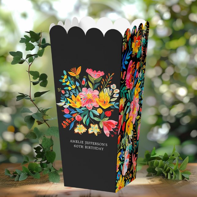 Caja Para Regalos Cumpleaños de la Fiesta Floral Brillante Mexicana  (Subido por el creador)