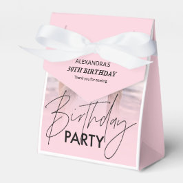 Caja Para Regalos Cumpleaños de la foto de gradiente rosado de Rubor