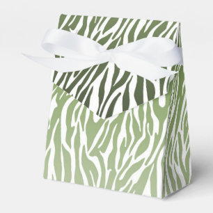 Caja Para Regalos Cumpleaños de la impresión de cebra verde salvaje