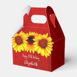 Caja Para Regalos Cumpleaños de la Madera Rústica del Girasol