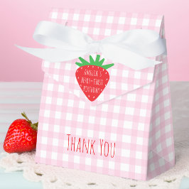 Caja Para Regalos Cumpleaños de la niña de la fresa y la tela de cua