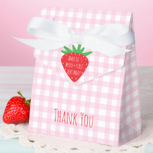 Caja Para Regalos Cumpleaños de la niña de la fresa y la tela de cua