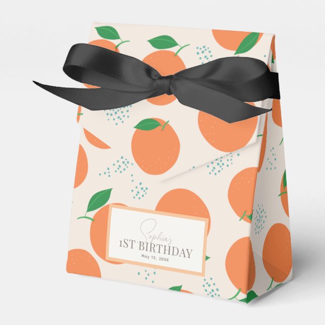 Caja Para Regalos Cumpleaños de la Pequeña Naranja Moderna (Front Side)