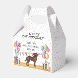 Caja Para Regalos Cumpleaños de Labrador Retriever de chocolate agra