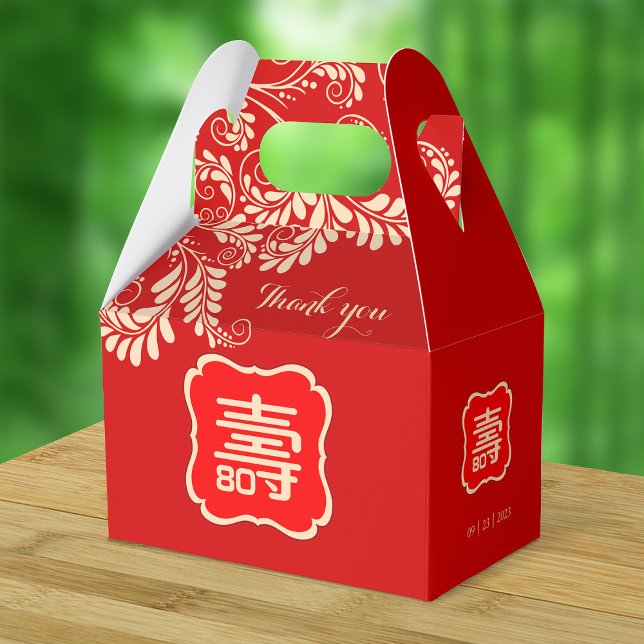 Caja Para Regalos Cumpleaños de longevidad china (99 y menor) - Rojo (Subido por el creador)