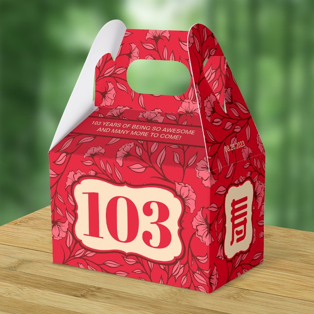 Caja Para Regalos Cumpleaños de los Ancianos Chinos "Longevidad" (Subido por el creador)