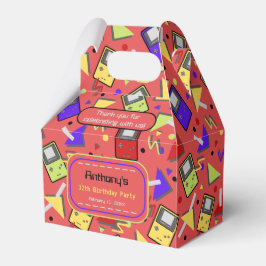 Caja Para Regalos Cumpleaños de los Juegos Retro Rojo