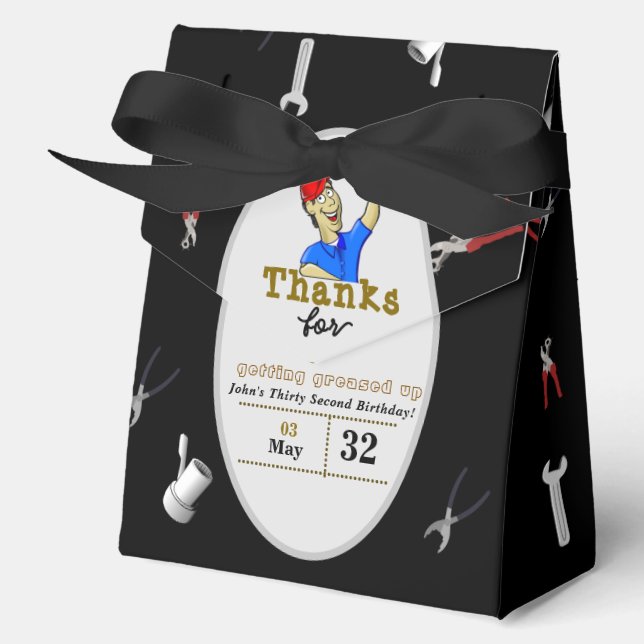 Caja Para Regalos Cumpleaños de los mecánicos (Anverso)