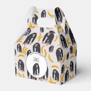 Caja Para Regalos Cumpleaños de los Monos y Chimpancés Personalizado