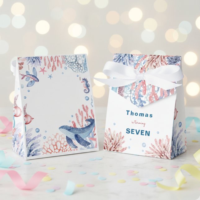 Caja Para Regalos Cumpleaños de los niños de la acuarela Under Sea (Subido por el creador)