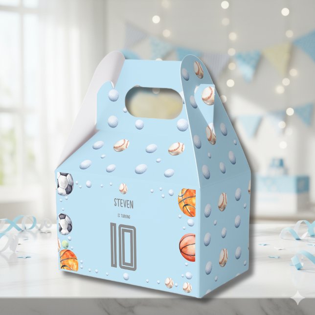 Caja Para Regalos cumpleaños de los niños deportivos de bolas (Subido por el creador)