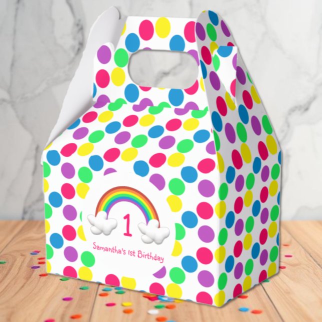 Caja Para Regalos Cumpleaños de niña arcoíris de cualquier edad (Subido por el creador)