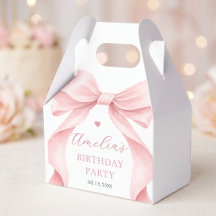 Cumpleaños de niña con lazo rosa Coquette