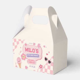 Caja Para Regalos Cumpleaños de niña rosa retro