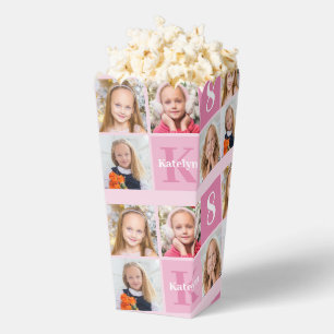 Caja Para Regalos Cumpleaños de Niñas Foto de Palomitas de Maíz Rosa