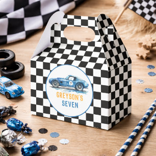 Caja Para Regalos Cumpleaños de niños Cool Blue Racing Car