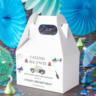 Caja Para Regalos Cumpleaños de niños de la policía con estilo