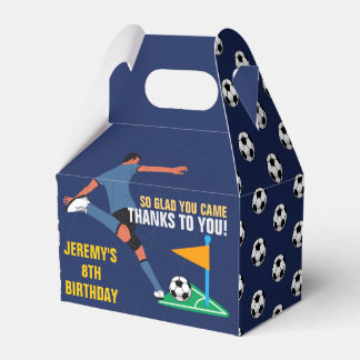 Caja Para Regalos Cumpleaños de niños futbol azul juguetón