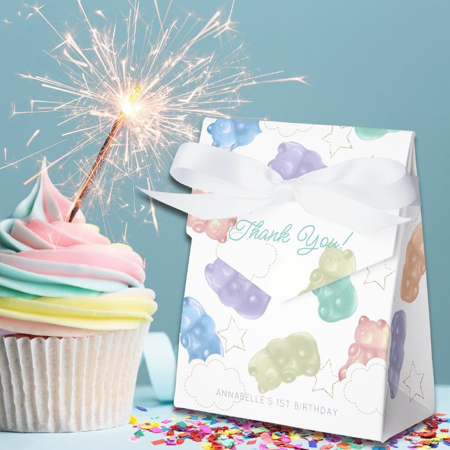 Caja Para Regalos Cumpleaños de Pastel Gummy Bear (Subido por el creador)