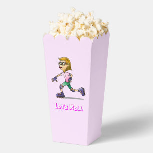 Caja Para Regalos Cumpleaños de patinaje sobre ruedas rosa