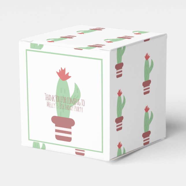 Caja Para Regalos Cumpleaños de planta de cactus moderno agradecimie (Costado Anverso)