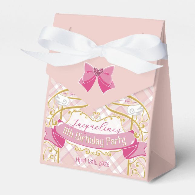 Caja Para Regalos Cumpleaños de Princesa Art Nouveau Rosa (Front Side)