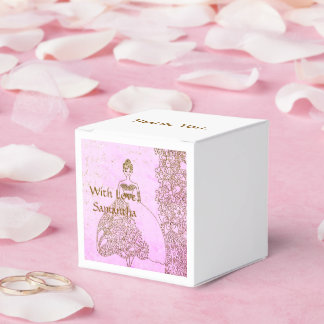 Caja Para Regalos Cumpleaños de Princesa de Cuento de Hadas Rosa y D