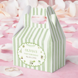 Caja Para Regalos Cumpleaños de Rayas de Matcha Verde