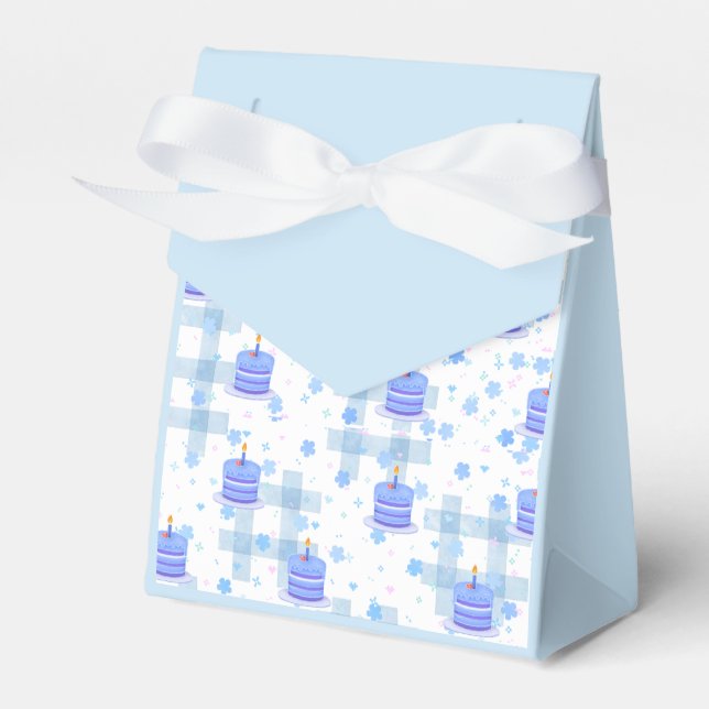 Caja Para Regalos Cumpleaños de tema azul (Front Side)