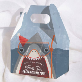 Caja Para Regalos Cumpleaños de Tiburón Fiesta en la Piscina Gracias