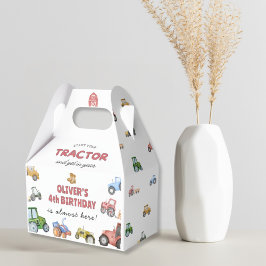 Caja Para Regalos cumpleaños de tractor acuarela de cualquier edad