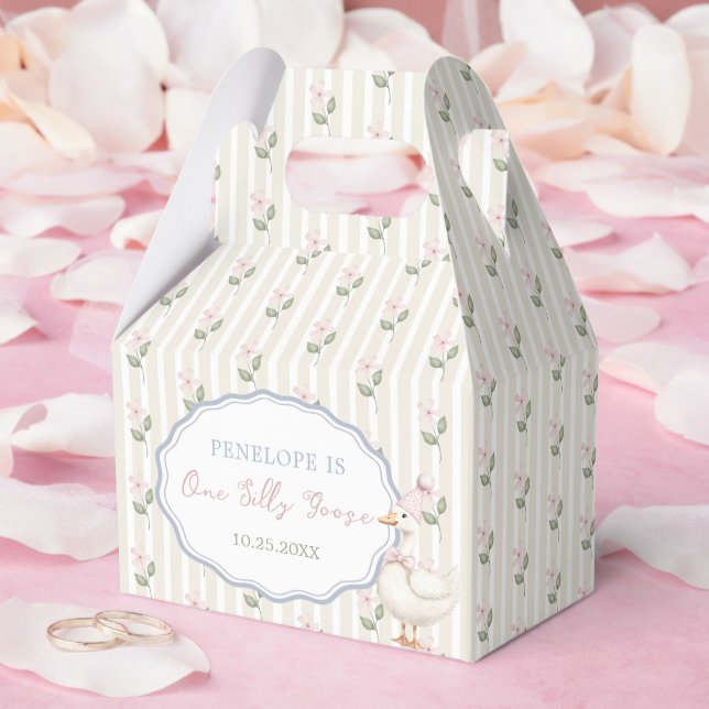 Caja Para Regalos Cumpleaños de una niña Silly Goose 1er (Boda)