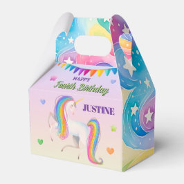 Caja Para Regalos Cumpleaños de Unicornio Colorido 4"w x 2.5"l x 5"h