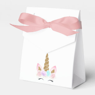Caja Para Regalos Cumpleaños de Unicornio Rosa y Oro
