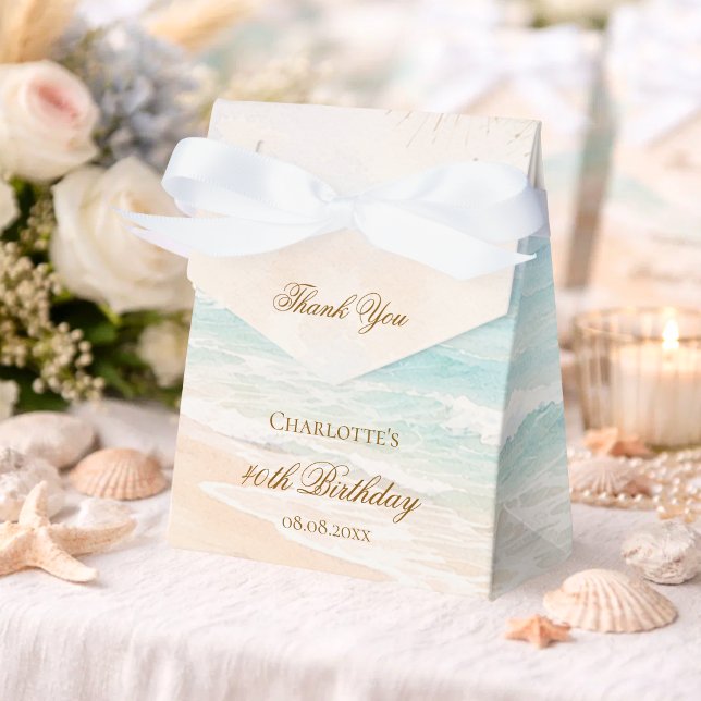 Caja Para Regalos Cumpleaños de verano en la costa de la playa (Subido por el creador)