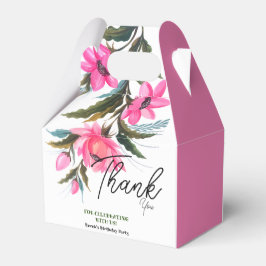 Caja Para Regalos Cumpleaños del amante de las flores rosadas