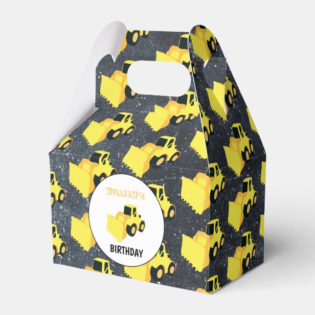 Caja Para Regalos Cumpleaños del cargador delantero de construcción  (Front Side)