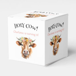 Caja Para Regalos Cumpleaños del Chica Floral de Vaca Santa de Jerse