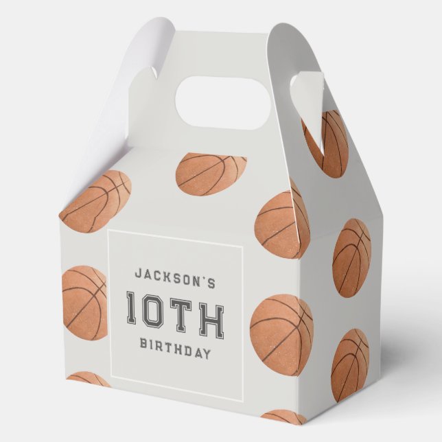 Caja Para Regalos Cumpleaños del chico de baloncesto con el tema del (Anverso)