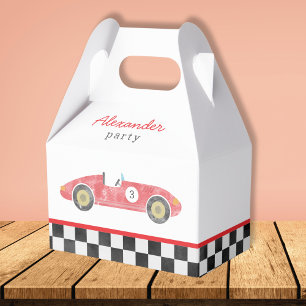 Caja Para Regalos cumpleaños del coche de carreras azules