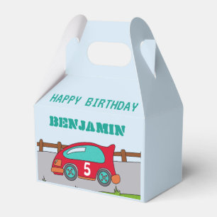 Caja Para Regalos Cumpleaños del coche de competición feliz